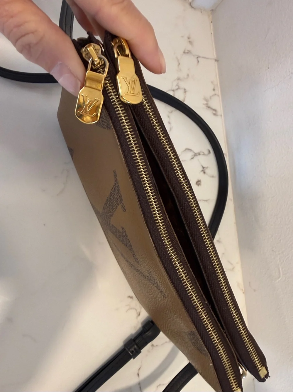 Louis Vuitton Reverse Giant Double Zip Monogram